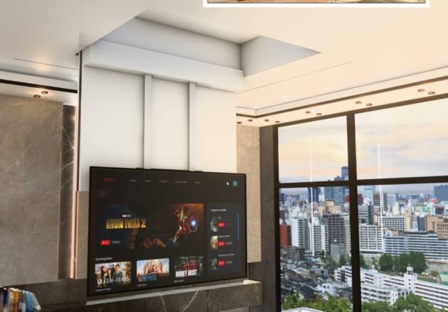 HIDDEN CEILING TV LIFT UP